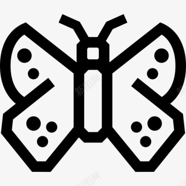 蝴蝶昆虫金属印记图标图标