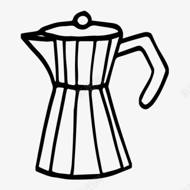 咖啡壶咖啡手绘图标图标