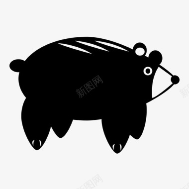 熊动物黑色图标图标