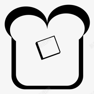 面包和黄油早餐面团图标图标