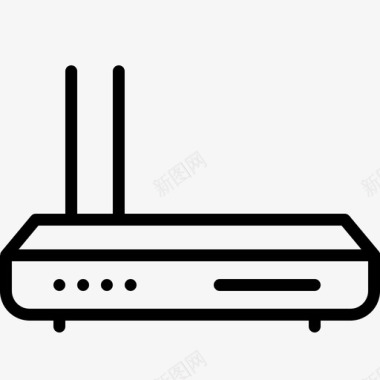 无线物件网络路由器连接调制解调器图标图标