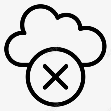 云服务器指示云交叉图标图标