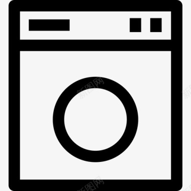 方形洗衣机技术酒店基本套装图标图标