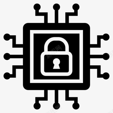 微芯片互联网安全在线安全图标图标