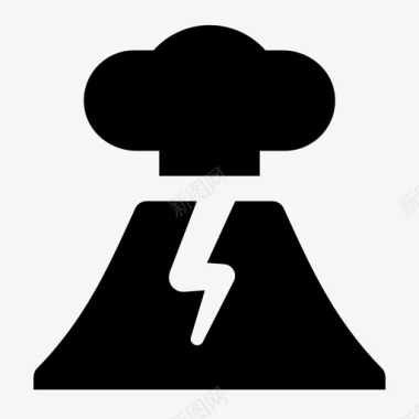 爆炸贴纸火山灾难喷发图标图标