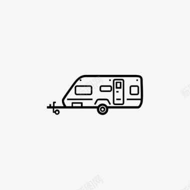 小型房车露营拖车家庭图标图标
