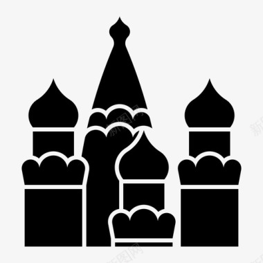 俄罗斯莫斯科圣巴兹尔大教堂著名建筑图标图标