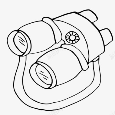 背包户外双筒望远镜户外旅行图标图标