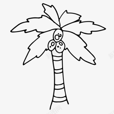 棕榈树叶棕榈树图标图标