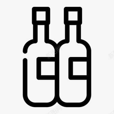 葡萄酒酒瓶饮料图标图标