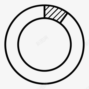 环形图案填充十分之一充电甜甜圈图标图标