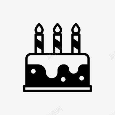 生日的气球生日蛋糕蜡烛庆祝图标图标