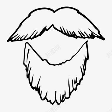 胡子和胡子眼镜男帽图标图标