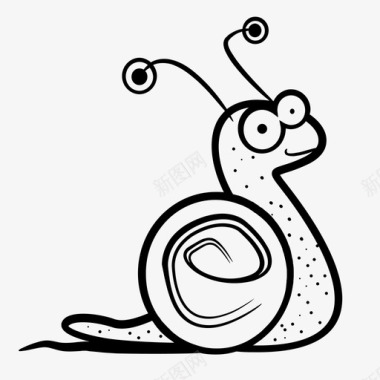 黏煳煳蜗牛卡通贝壳图标图标