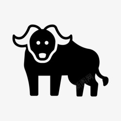 非洲野牛水牛非洲动物图标高清图片