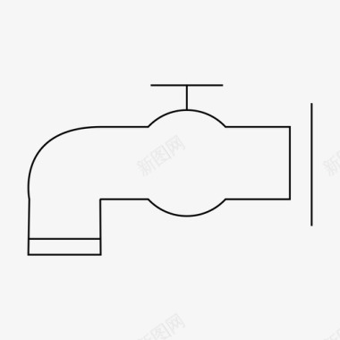 龙头水墨水龙头建筑工程图标图标