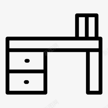 书房矢量素材办公桌办公室书房图标图标