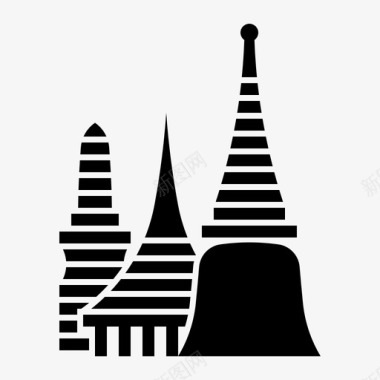 泰国曼谷泰国寺庙著名建筑图标图标