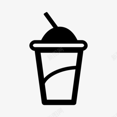 塑料杯饮料吸管图标图标
