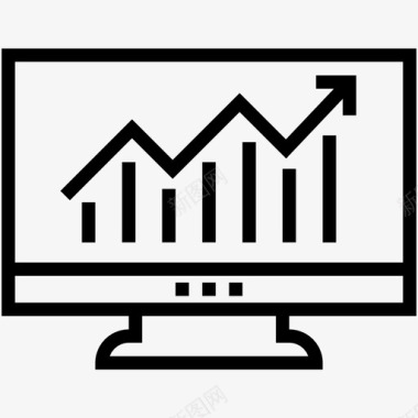 矢量公司标识在线图条形图监视器图标图标