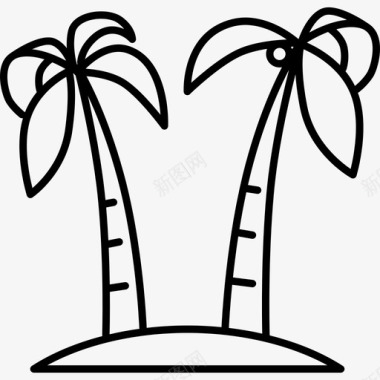 两棵棕榈树自然生态图标图标