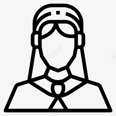 头巾阿拉伯女性图标图标