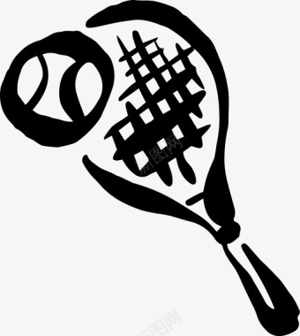 网球击球松散涂鸦图标图标