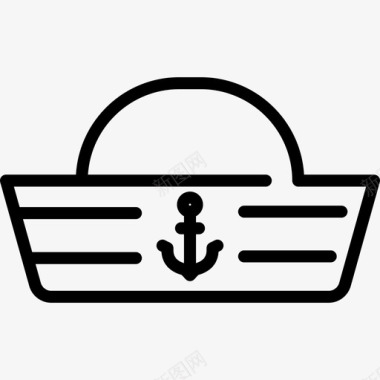 水手帽时尚海运装图标图标