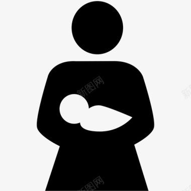 母亲抱婴儿图标