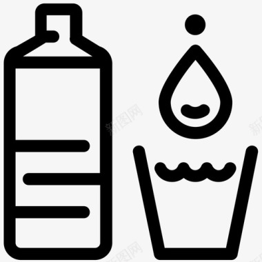 高清分辨率喝水瓶子玻璃杯图标图标