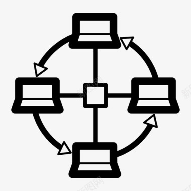 机器二机器数据通讯计算机图标图标