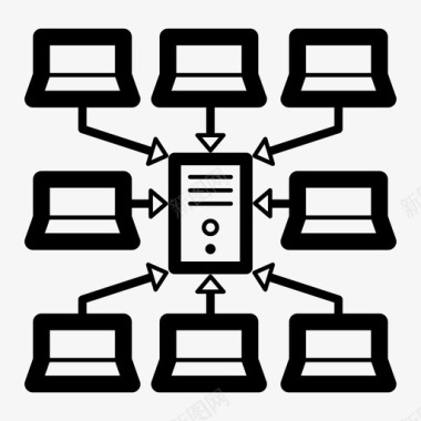 矢量网格网格计算分布式网络图标图标