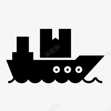 货船货船交货海运图标图标