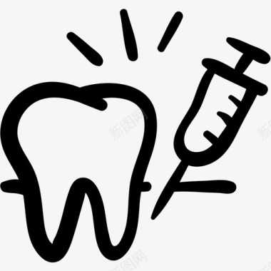 涂鸦背景动作牙科麻醉麻醉剂牙科治疗图标图标