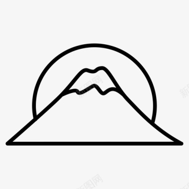 富士山日本风景图标图标