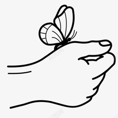 蝴蝶在手美丽幸福图标图标