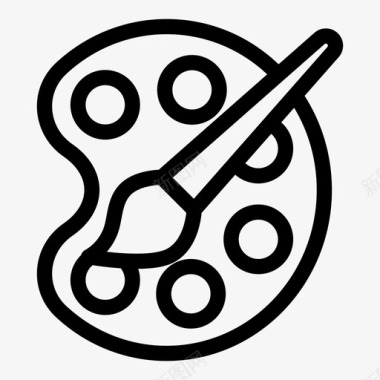 彩色油漆墨调色板艺术颜色图标图标