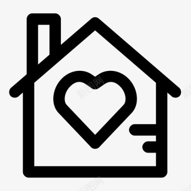 爱心公益房子的爱心家图标图标