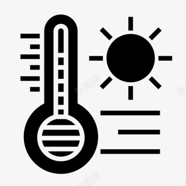 精品天气图标高温气候炎热图标图标