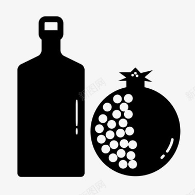 石榴汁饮料新鲜果汁图标图标