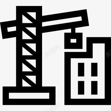 施工的桥建筑施工起重机塔架图标图标