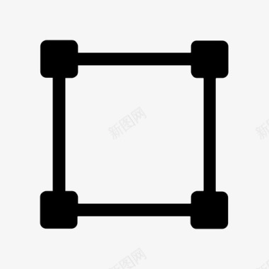 多彩方形选择裁剪笔图标图标