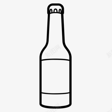 啤酒瓶酒精酒瓶玻璃图标图标