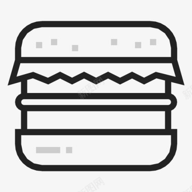 双层汉堡小面包图标图标