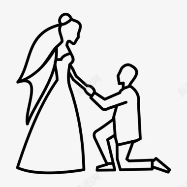 求婚新娘新郎图标图标