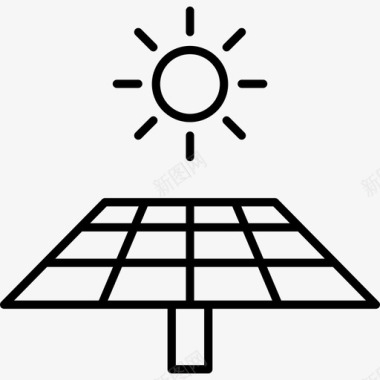 红黄色太阳太阳能电池技术生态图标图标