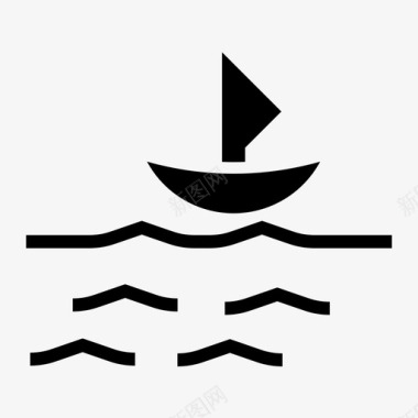 平静的大海帆船平静图标图标