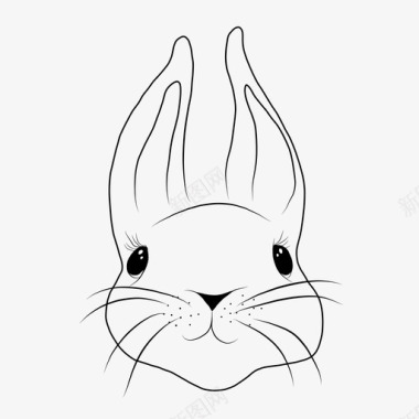 胖胖的小兔子兔子可爱装饰性图标图标