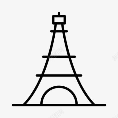 埃菲尔铁塔巴黎观光图标图标
