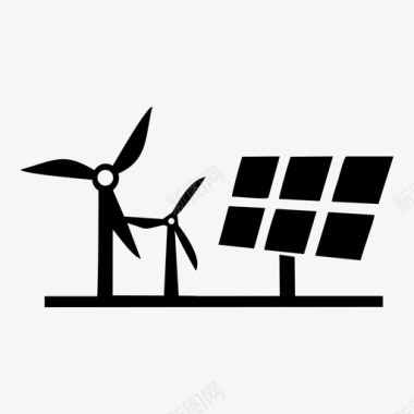 绿色能源图标电力生态能源发电机图标图标